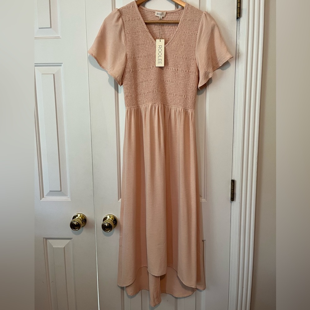 Roolee Small Light Pink Midi Dress